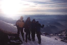 Mark, Matt, James, and Steph on the crater rim