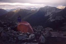 This bivy site above the Anniversary glacier is known as `Camp Excellent', and it is.