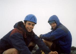 We reached the summit in zero visibility and light rain.