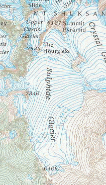 map of Sulphide glacier
